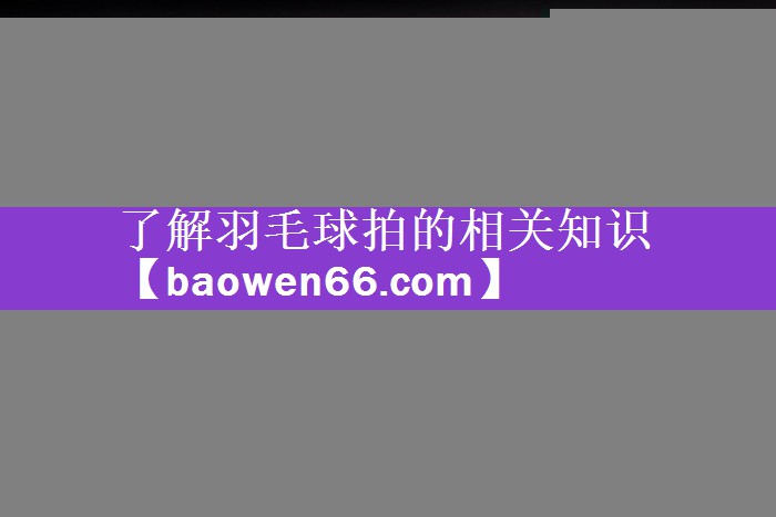 了解羽毛球拍的相关知识